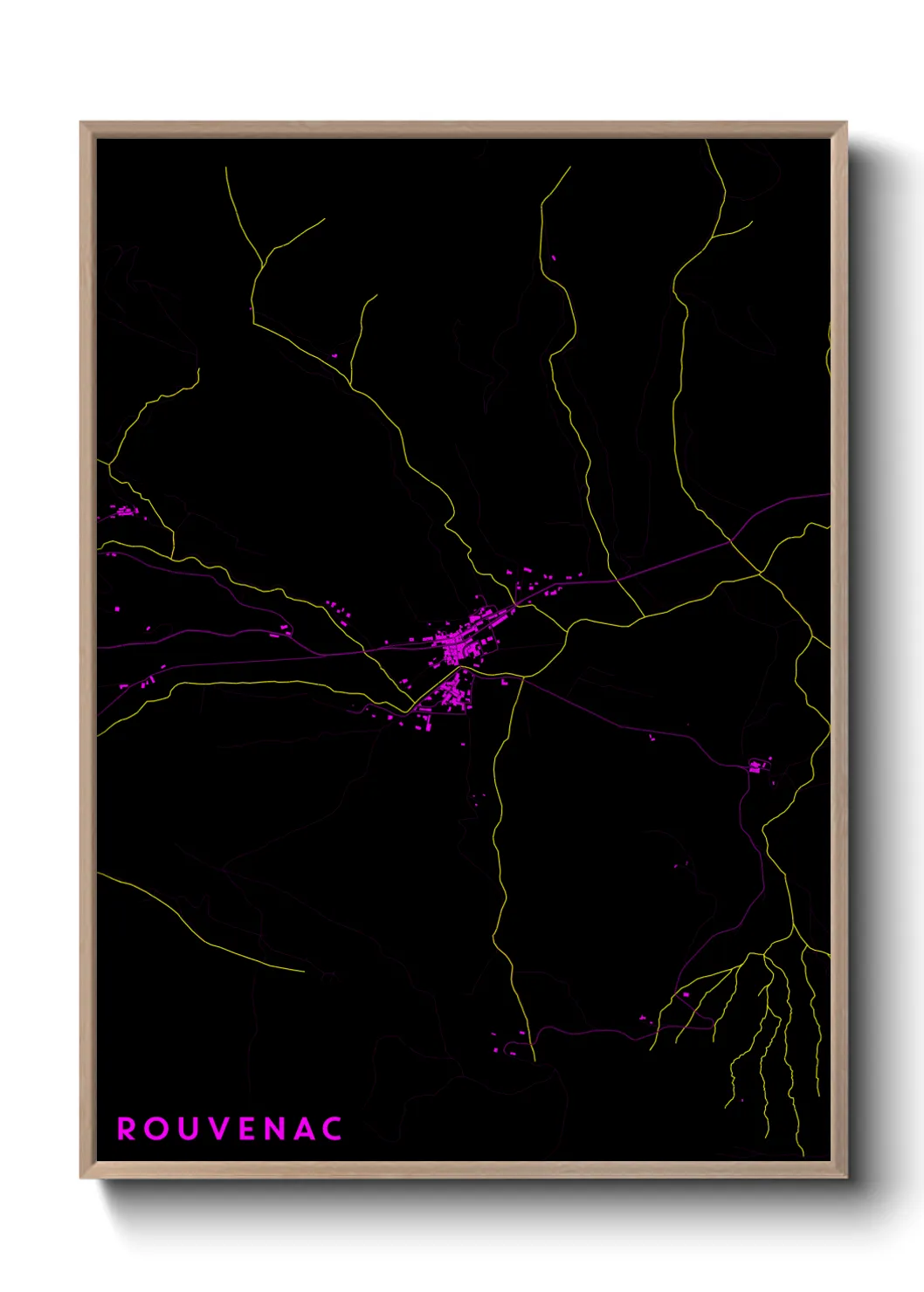 Une affiche de carte sur Rouvenac