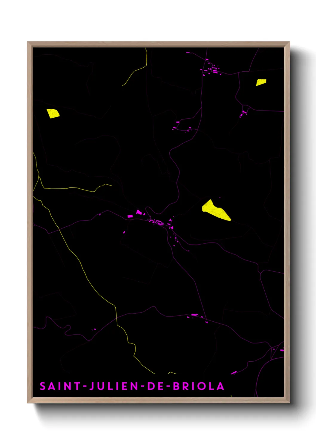 Une affiche de carte sur Saint-Julien-de-Briola