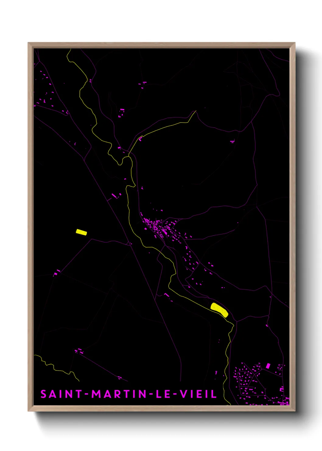 Une affiche de carte sur Saint-Martin-le-Vieil