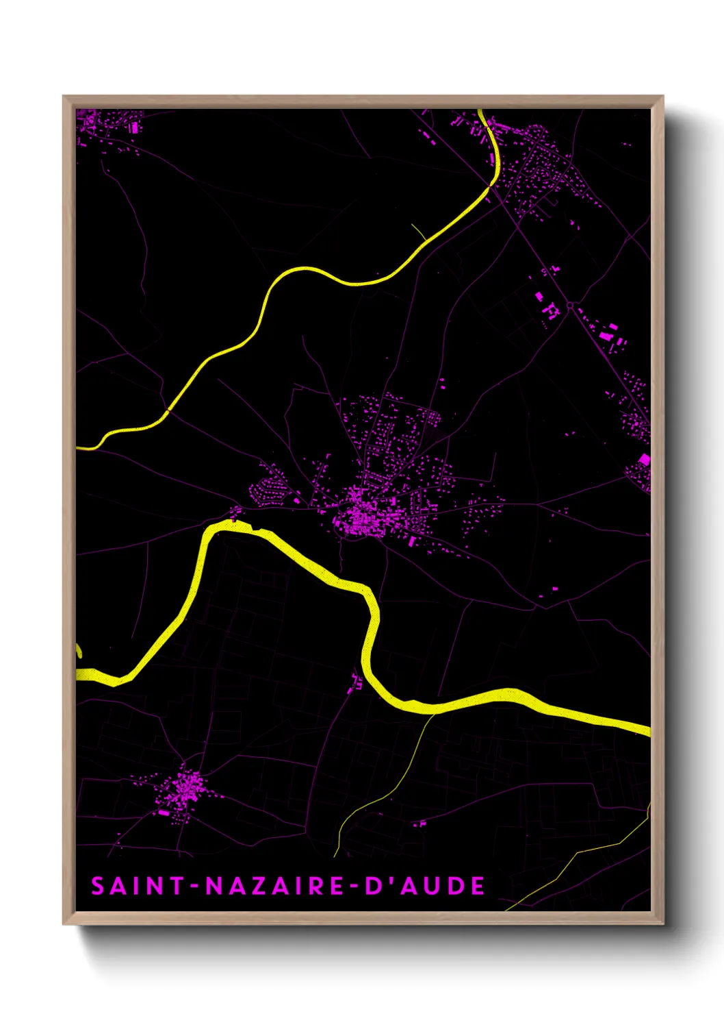Une affiche de carte sur Saint-Nazaire-d'Aude