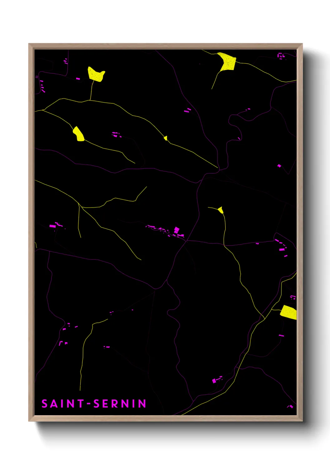 Une affiche de carte sur Saint-Sernin
