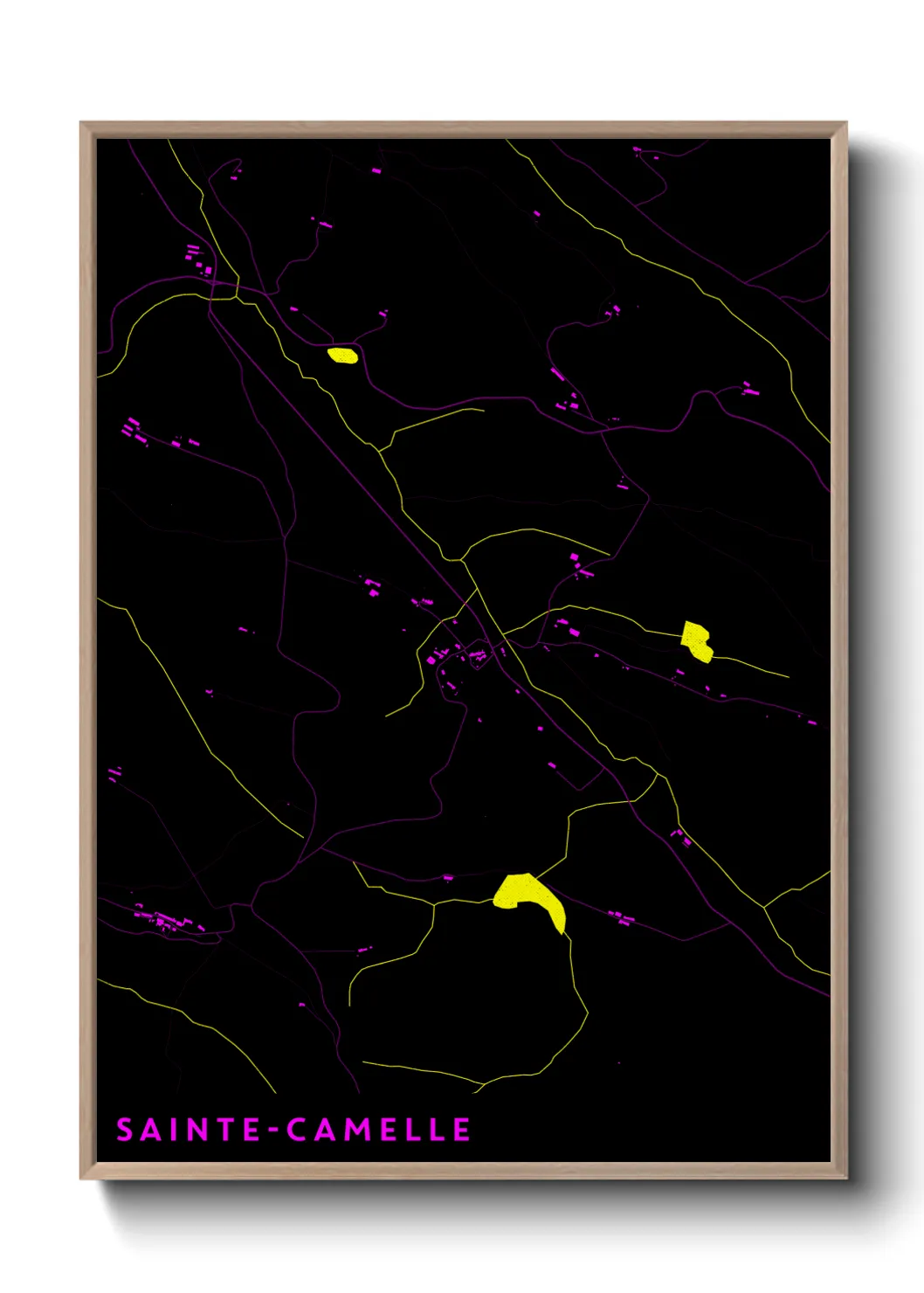 Une affiche de carte sur Sainte-Camelle