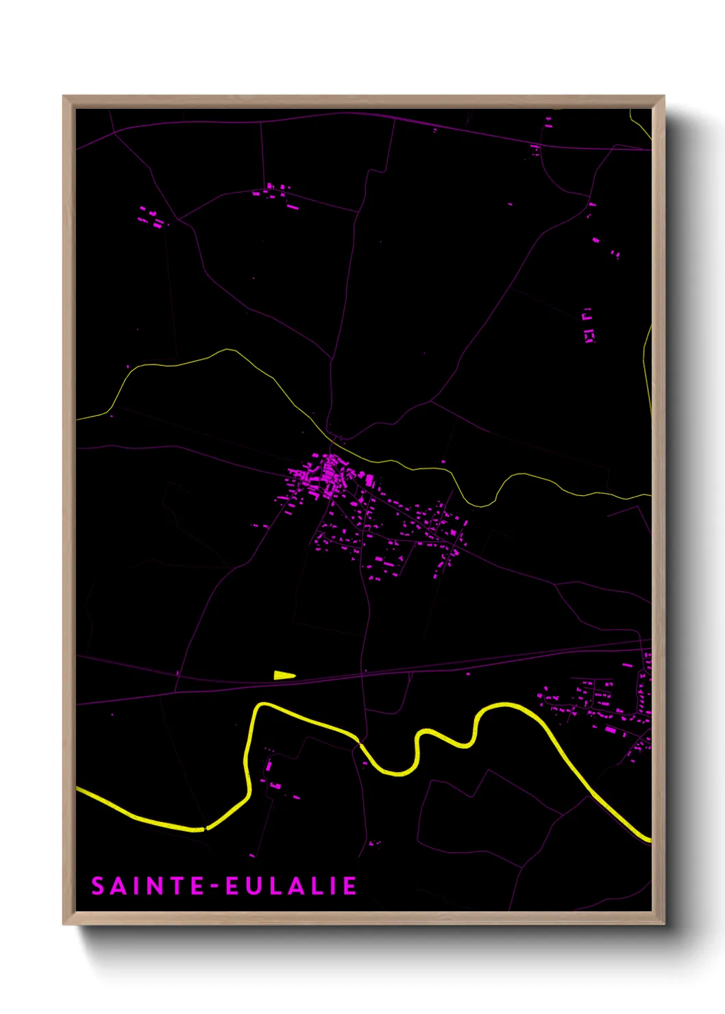 Une affiche de carte sur Sainte-Eulalie