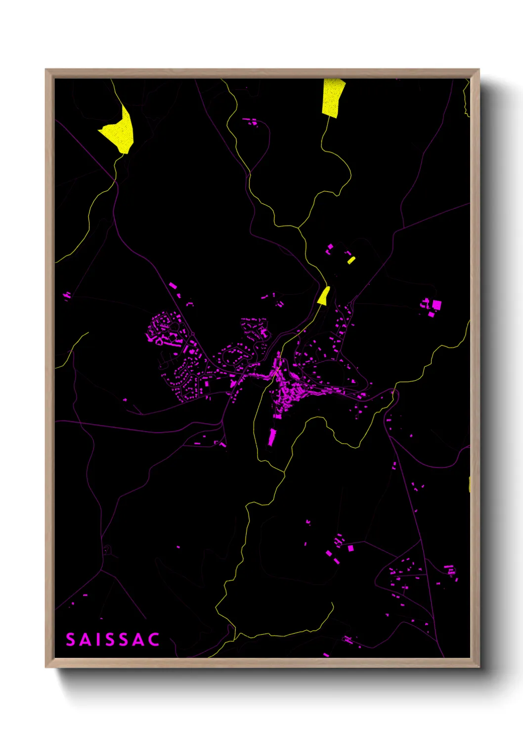 Une affiche de carte sur Saissac