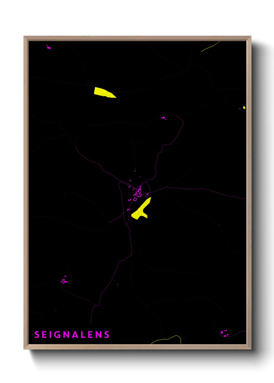Une affiche de carte sur Seignalens