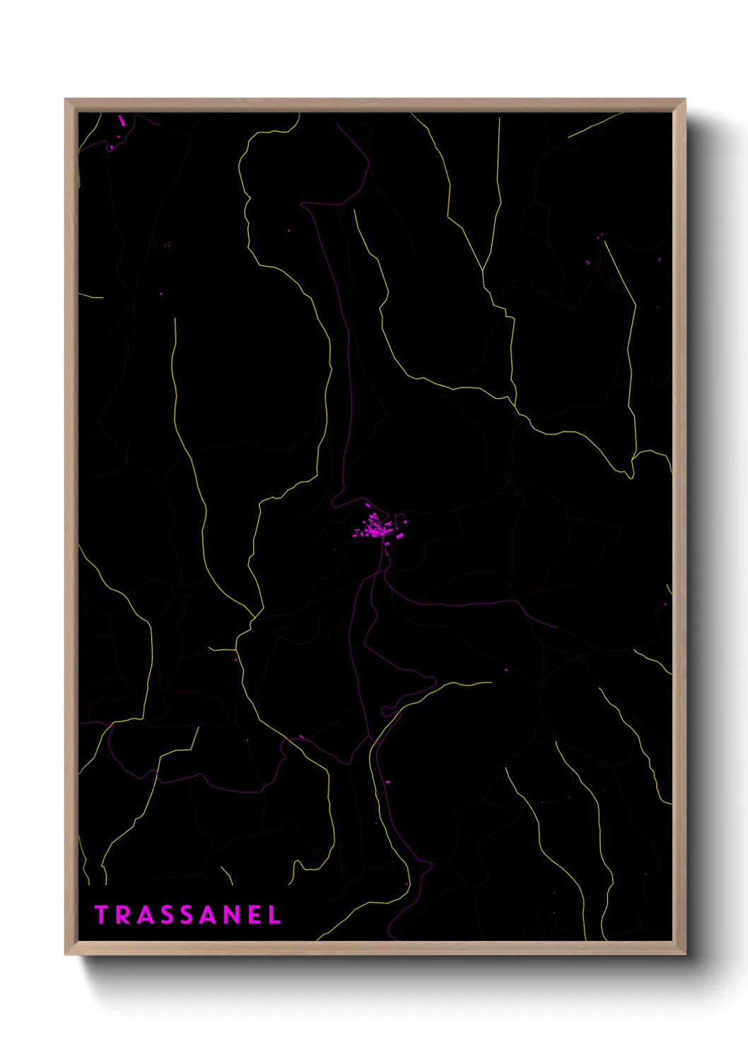 Une affiche de carte sur Trassanel