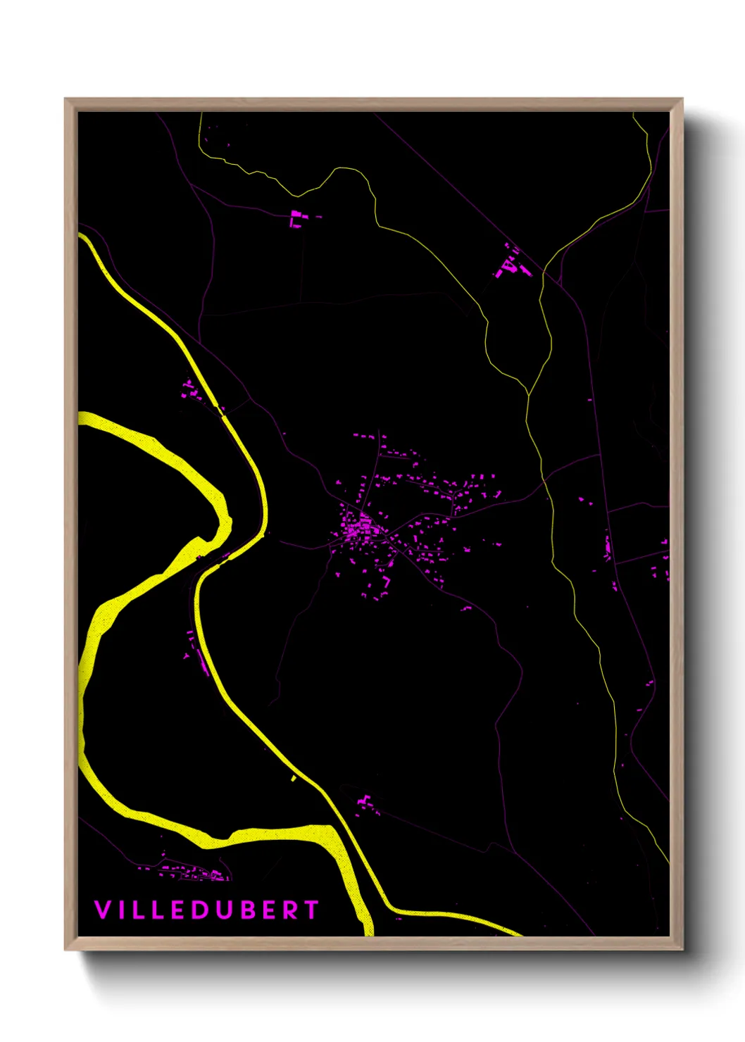 Une affiche de carte sur Villedubert