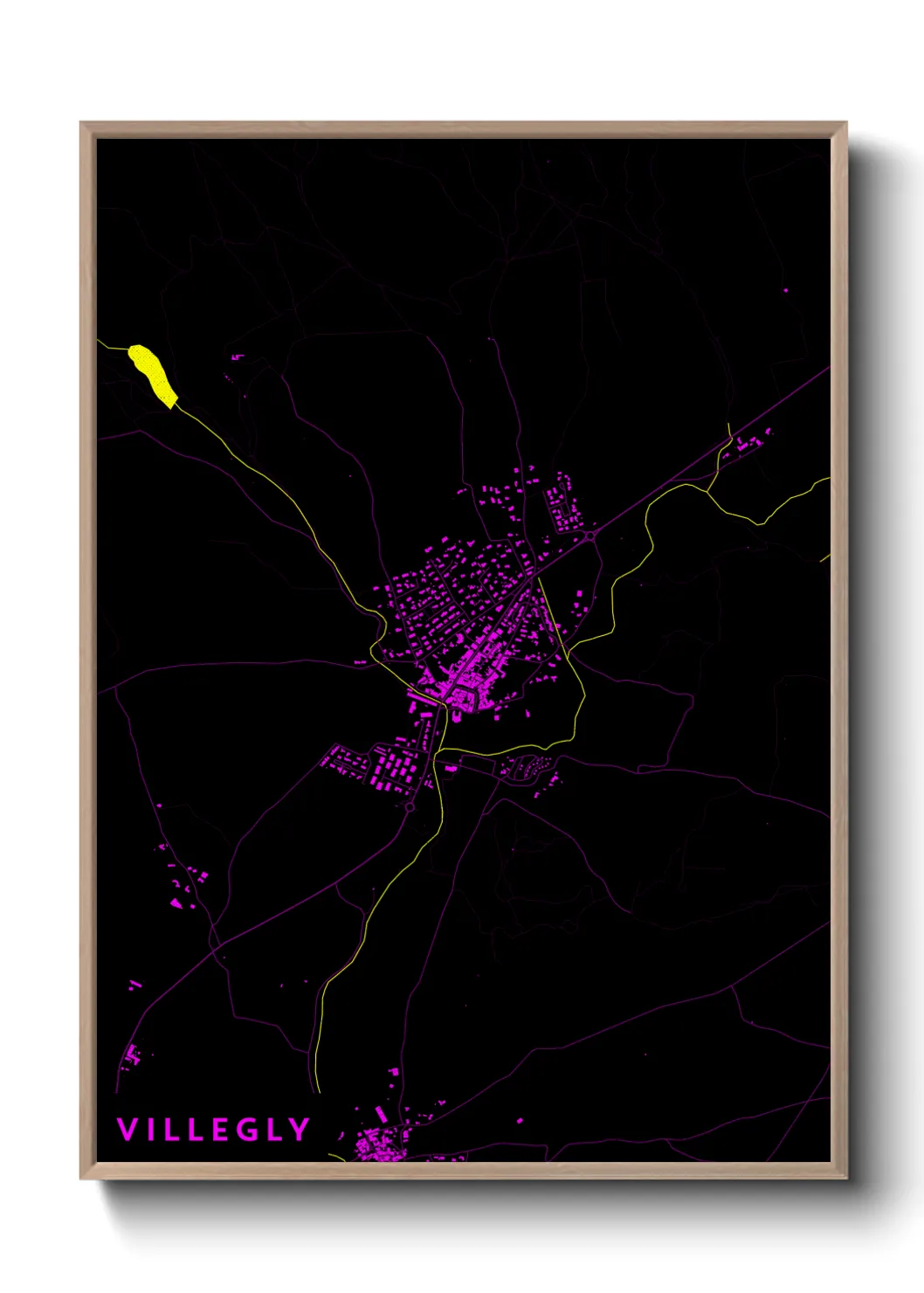Une affiche de carte sur Villegly