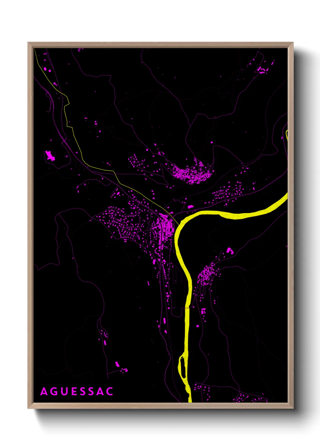Une affiche de carte sur Aguessac