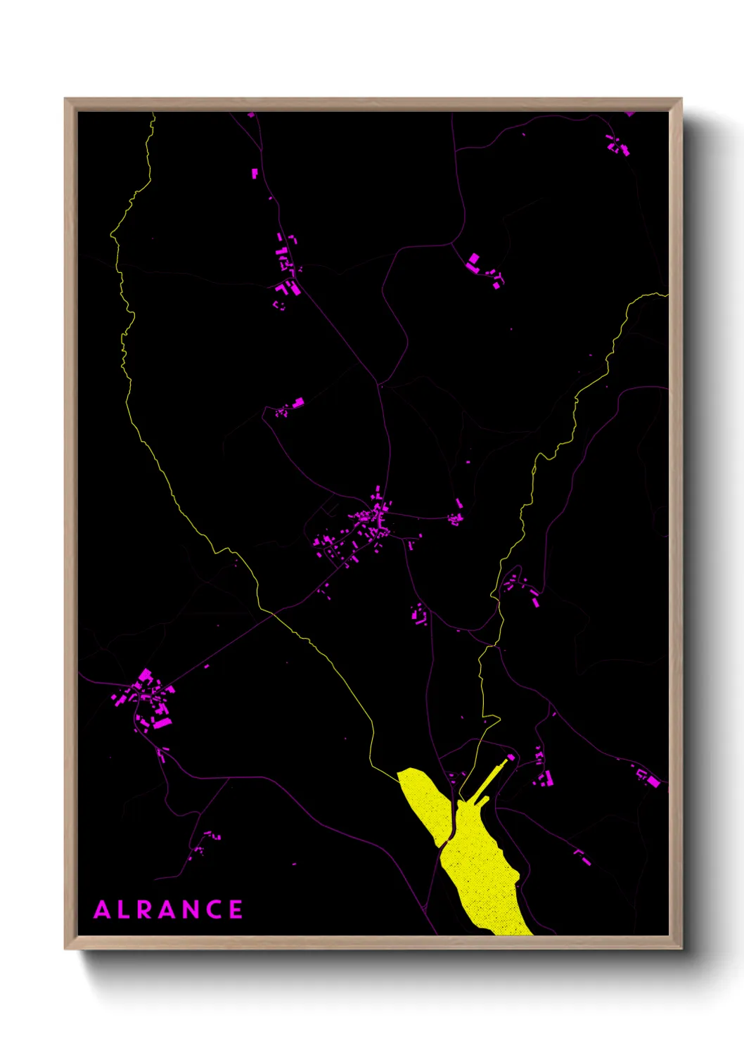 Une affiche de carte sur Alrance