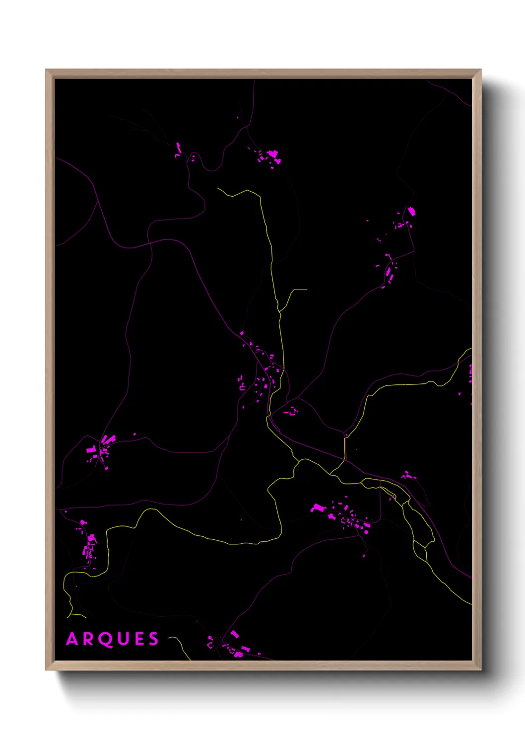 Une affiche de carte sur Arques