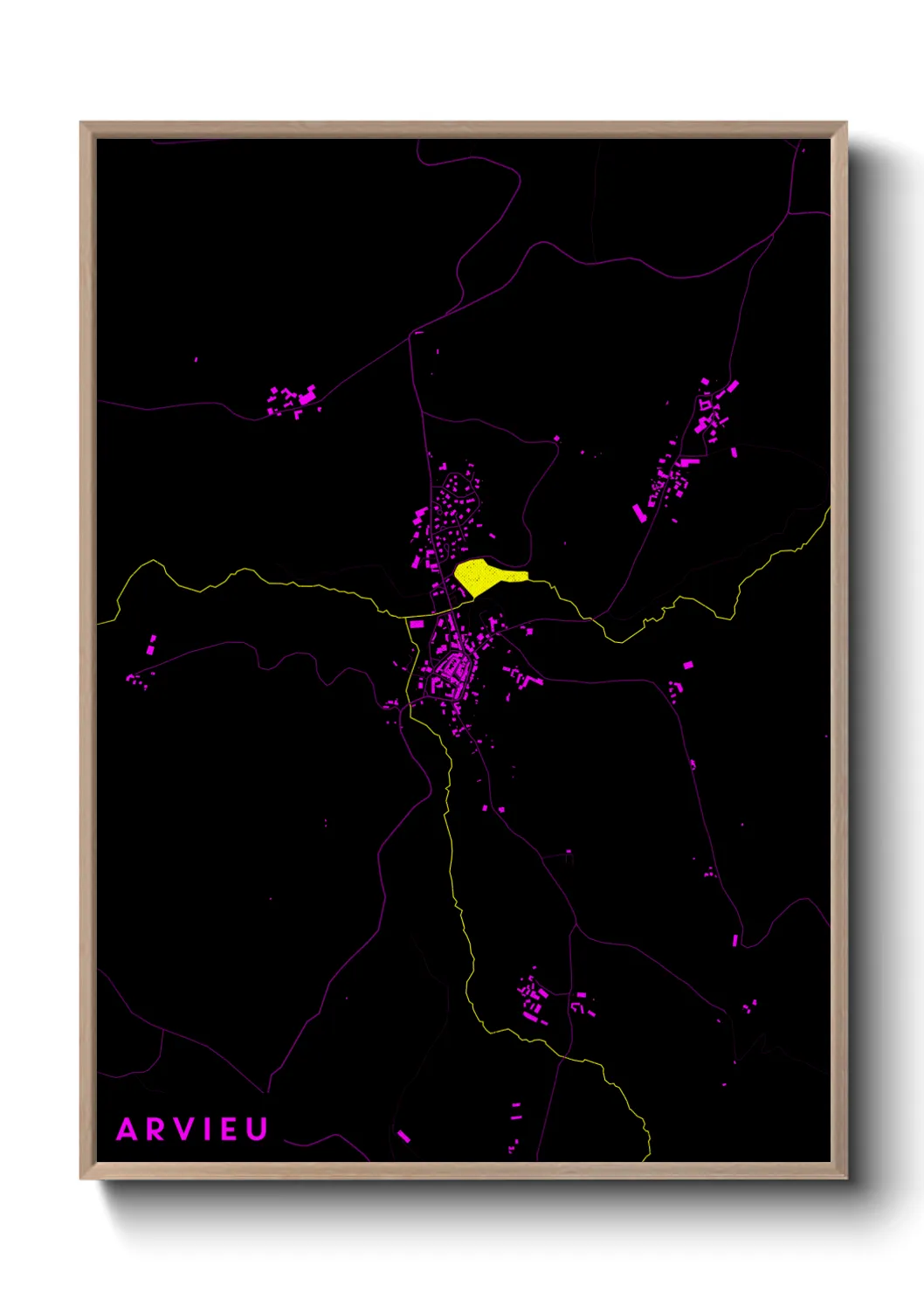 Une affiche de carte sur Arvieu