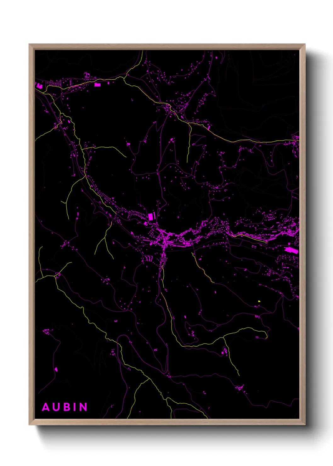 Une affiche de carte sur Aubin