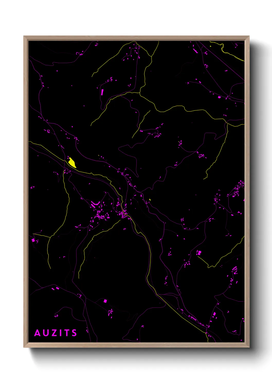 Une affiche de carte sur Auzits