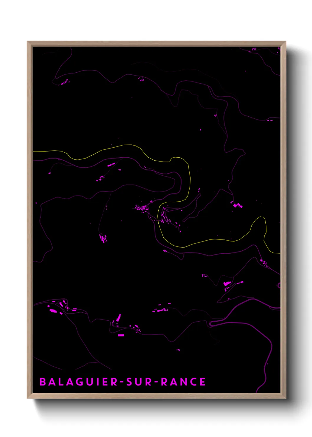 Une affiche de carte sur Balaguier-sur-Rance