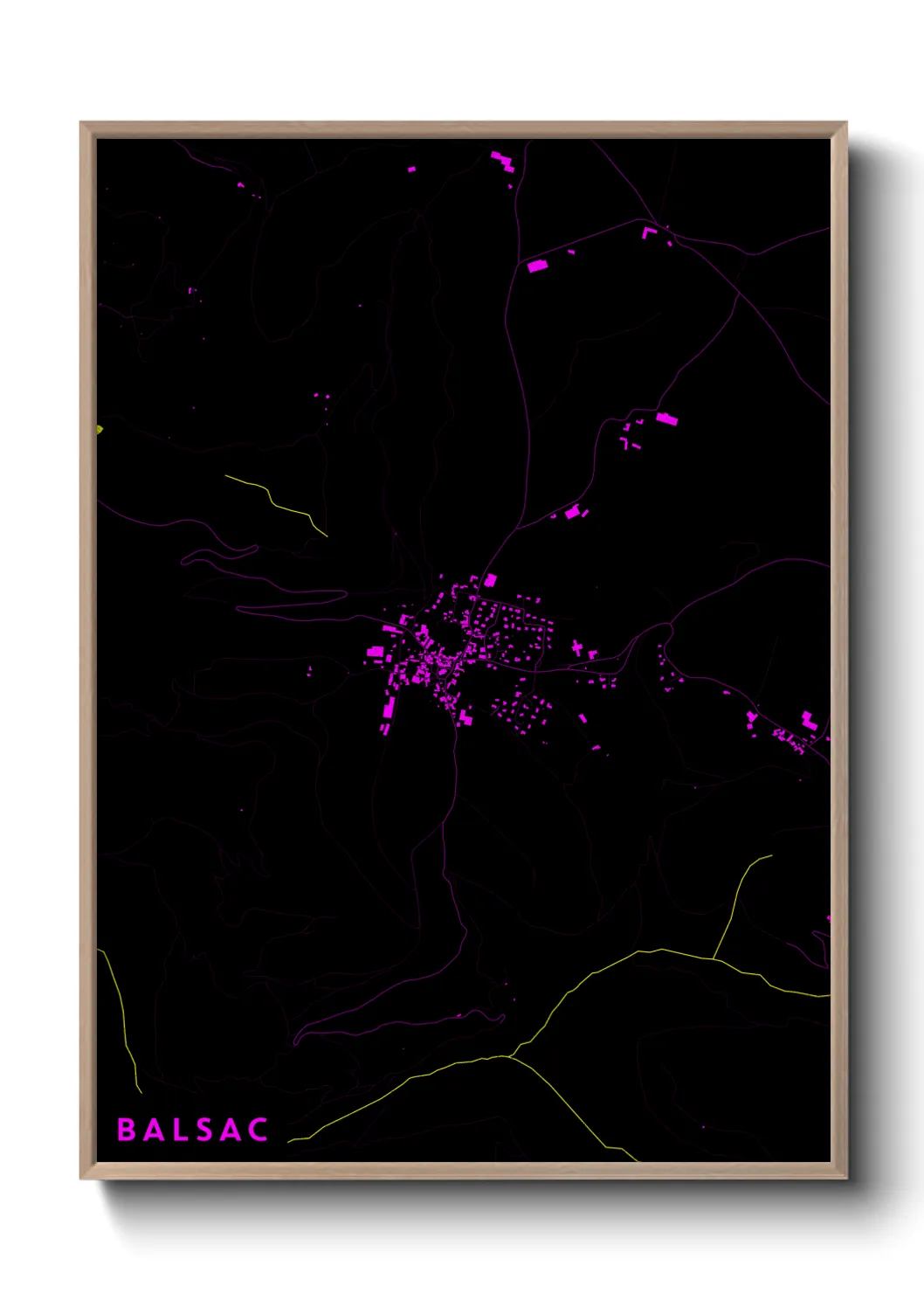 Une affiche de carte sur Balsac