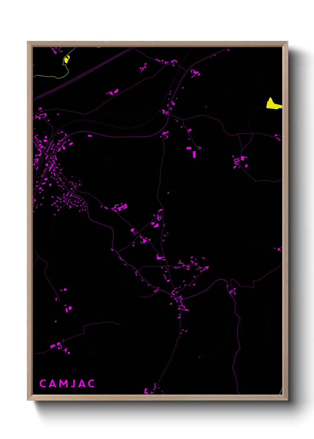Une affiche de carte sur Camjac