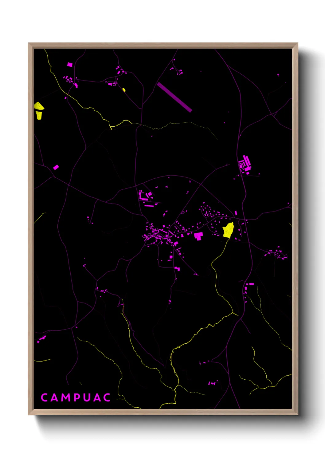 Une affiche de carte sur Campuac