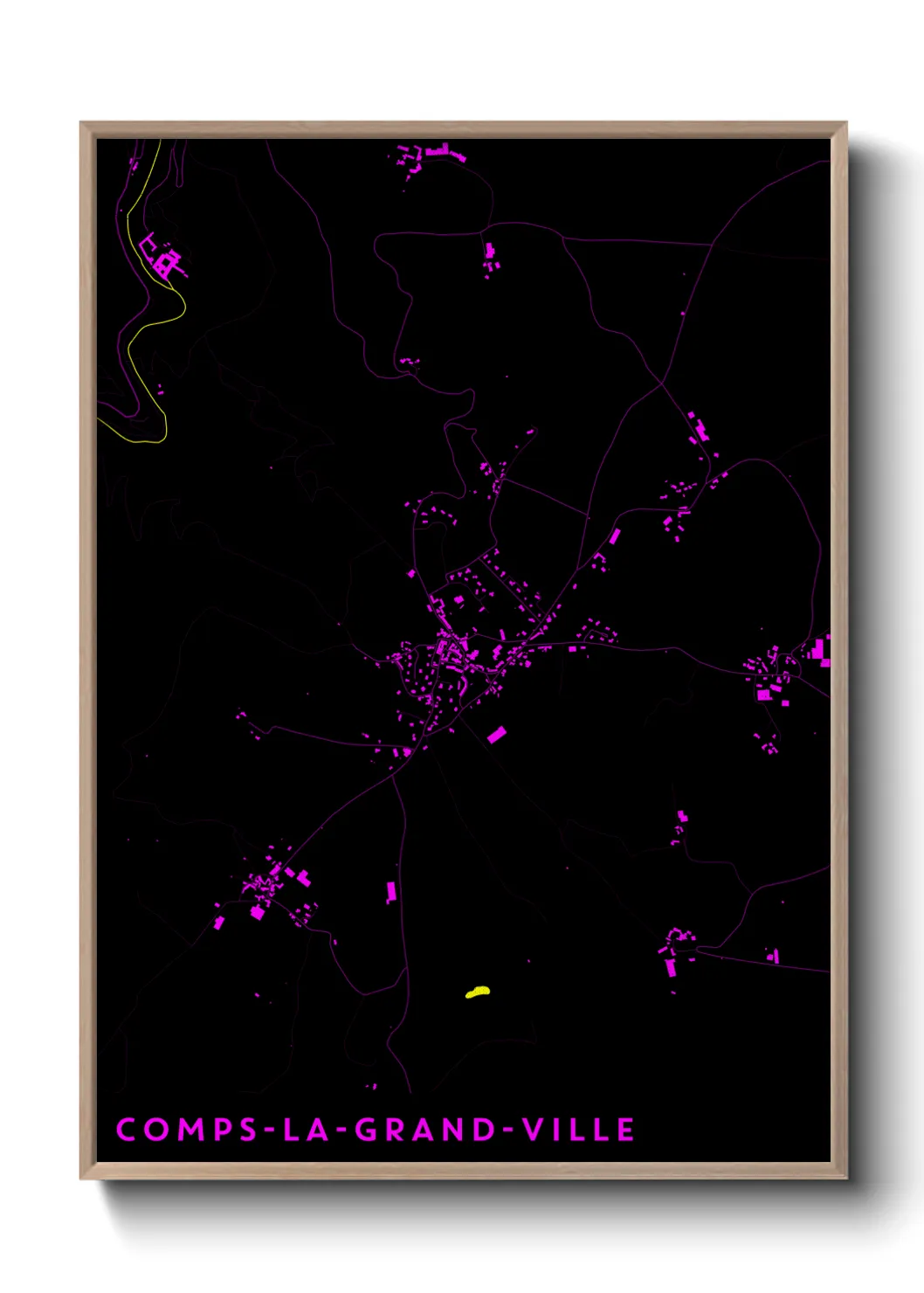 Une affiche de carte sur Comps-la-Grand-Ville