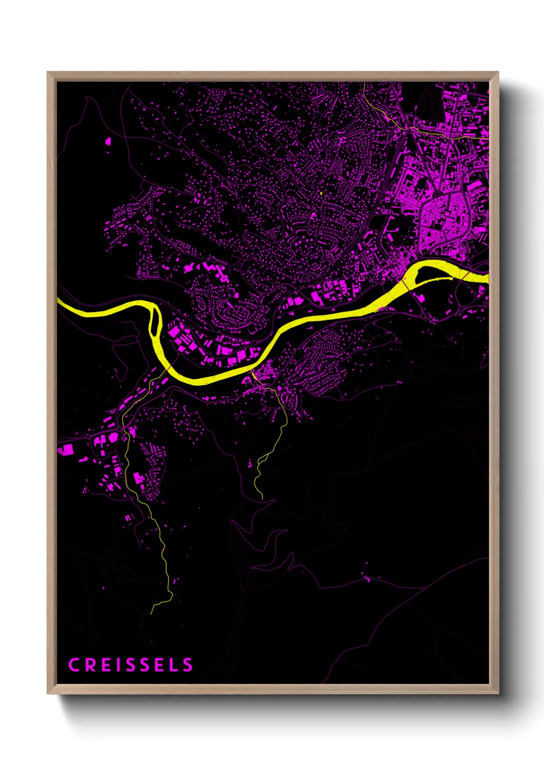 Une affiche de carte sur Creissels