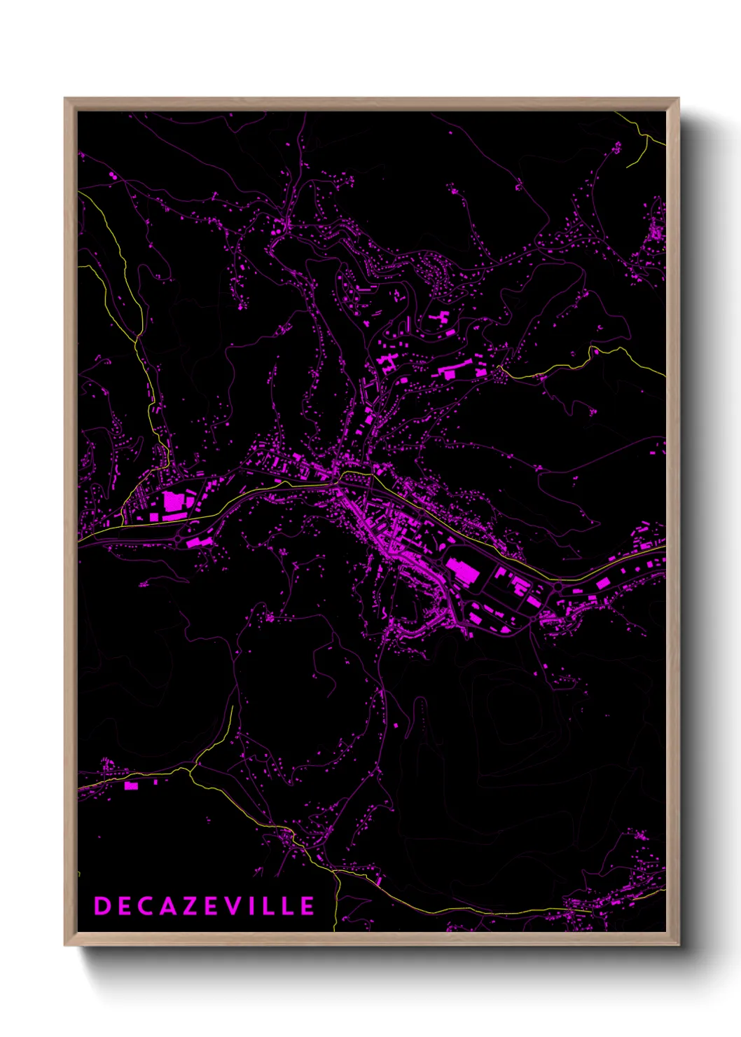 Une affiche de carte sur Decazeville