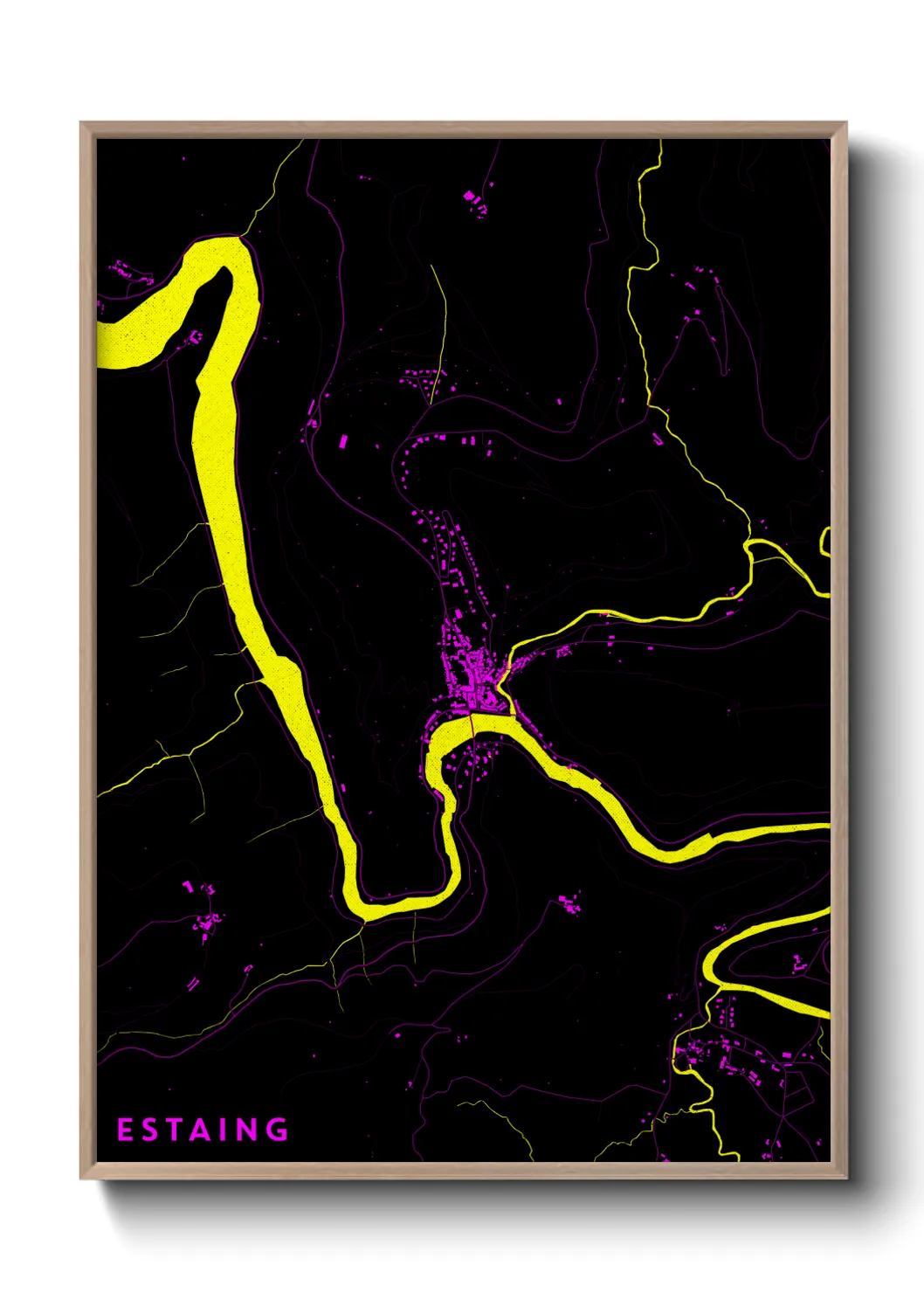 Une affiche de carte sur Estaing