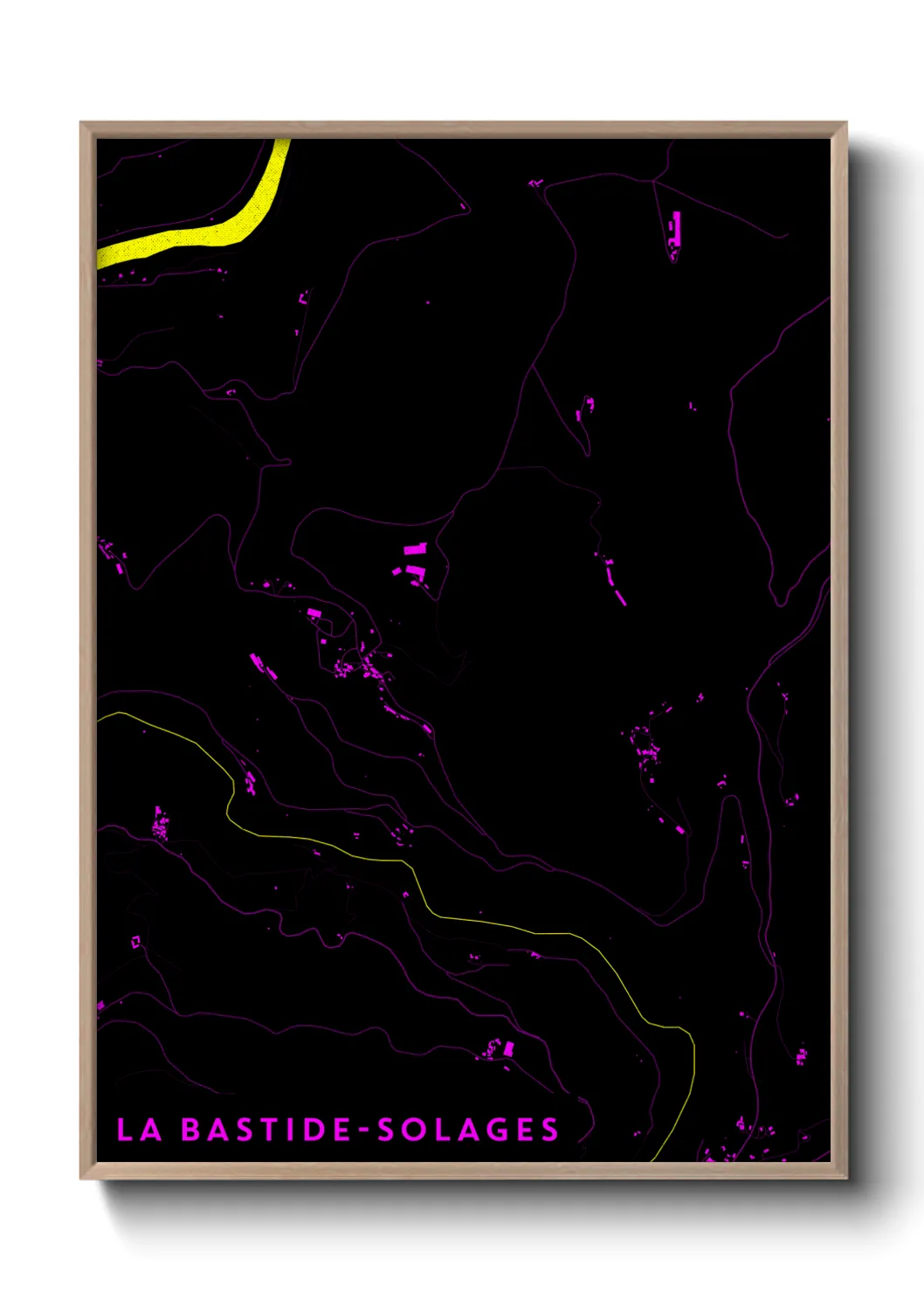 Une affiche de carte sur La Bastide-Solages