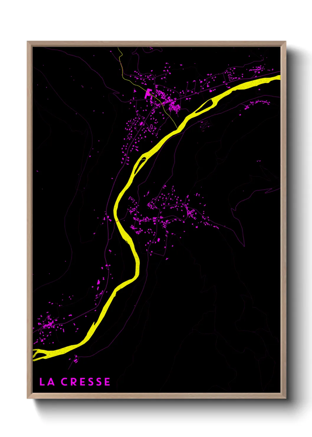 Une affiche de carte sur La Cresse