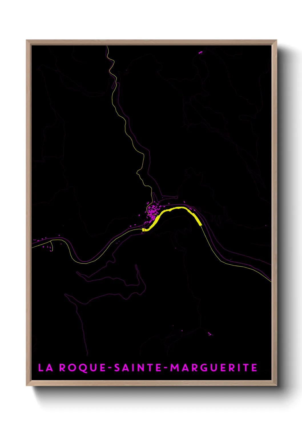 Une affiche de carte sur La Roque-Sainte-Marguerite