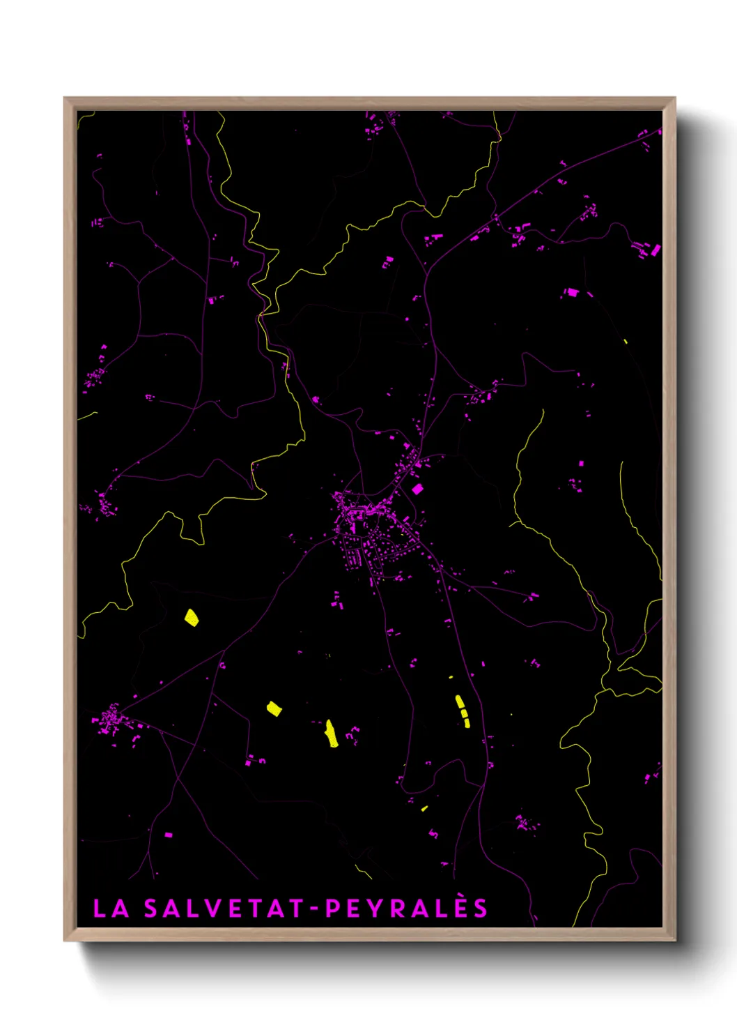 Une affiche de carte sur La Salvetat-Peyralès