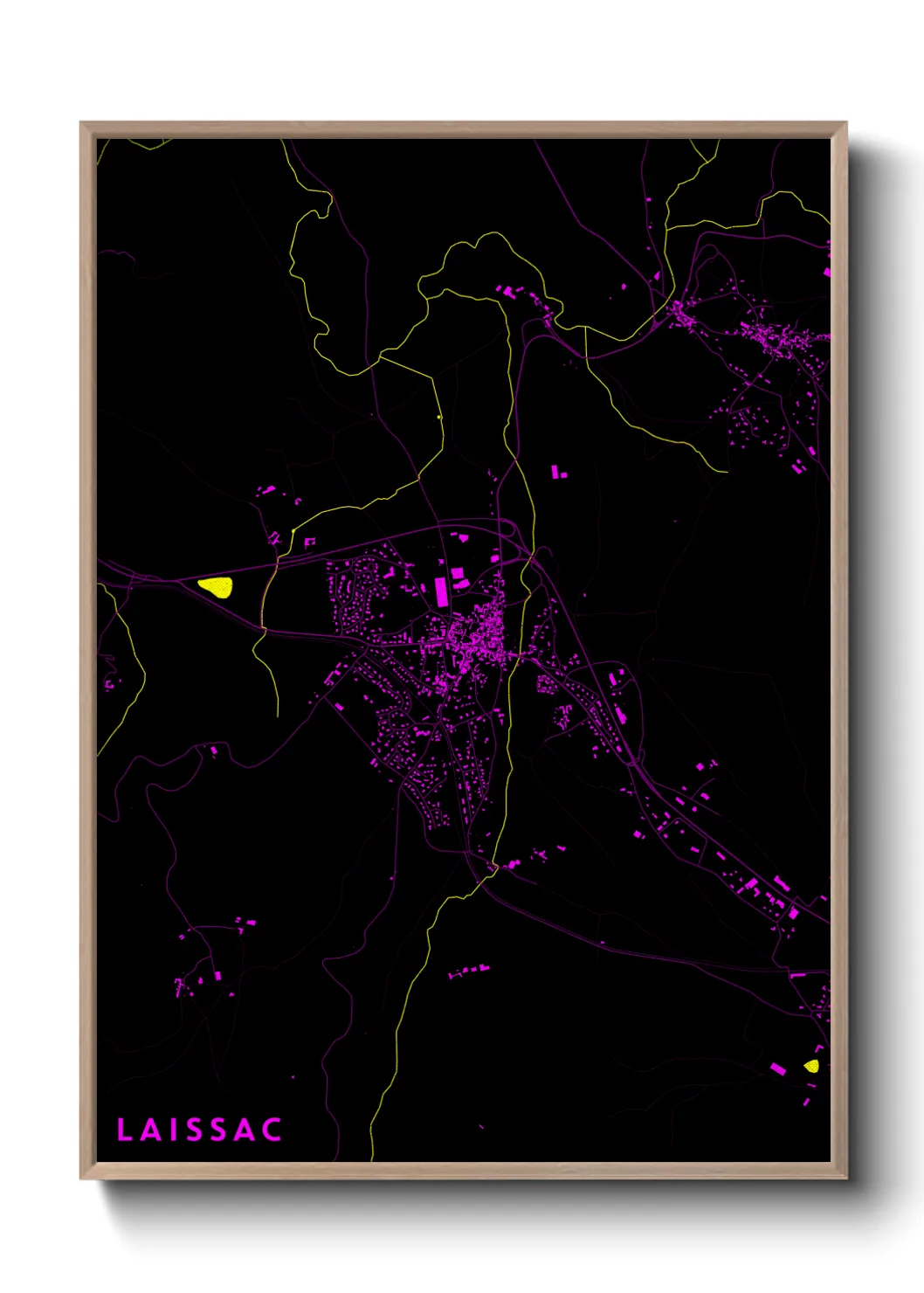 Une affiche de carte sur Laissac