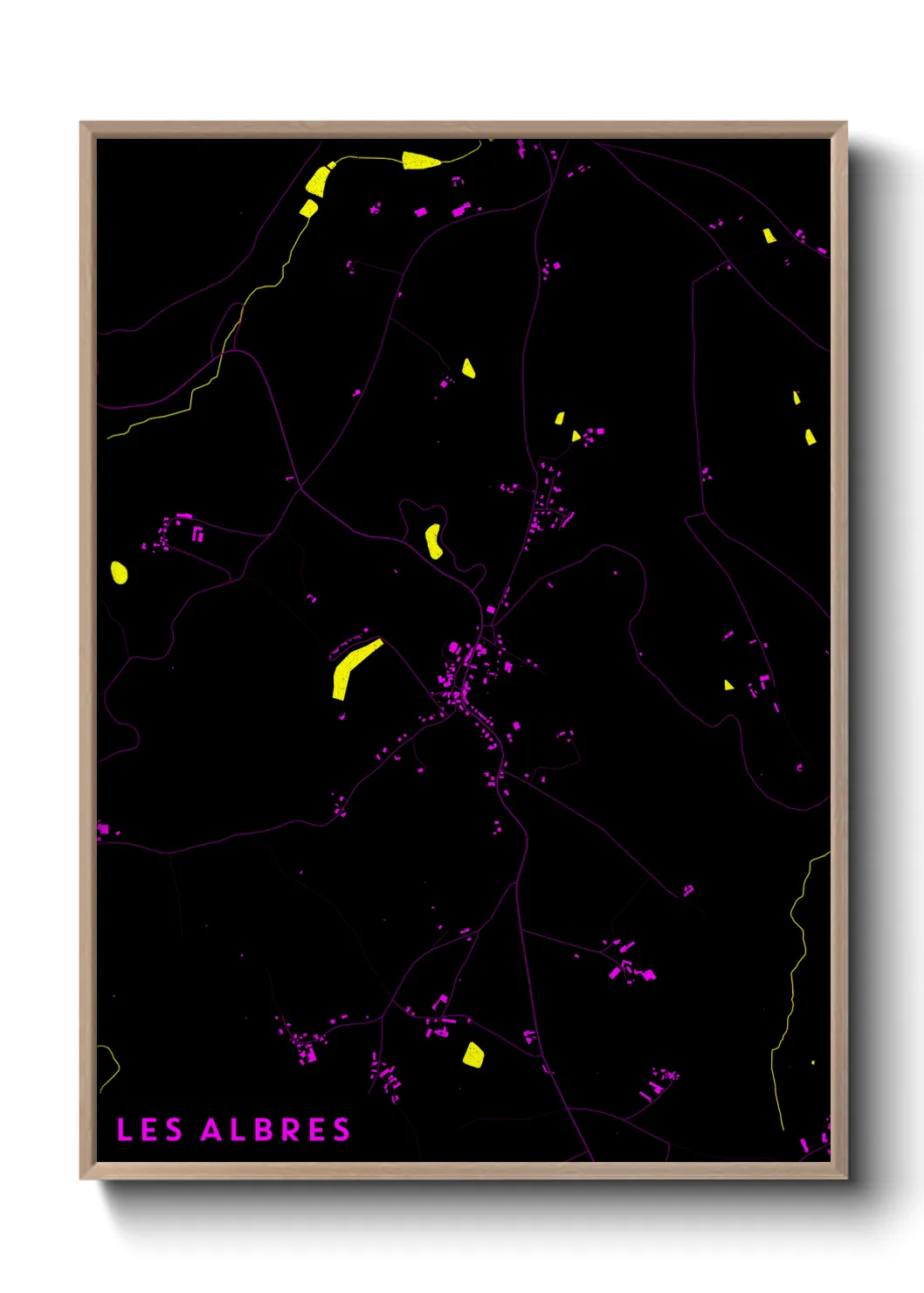 Une affiche de carte sur Les Albres