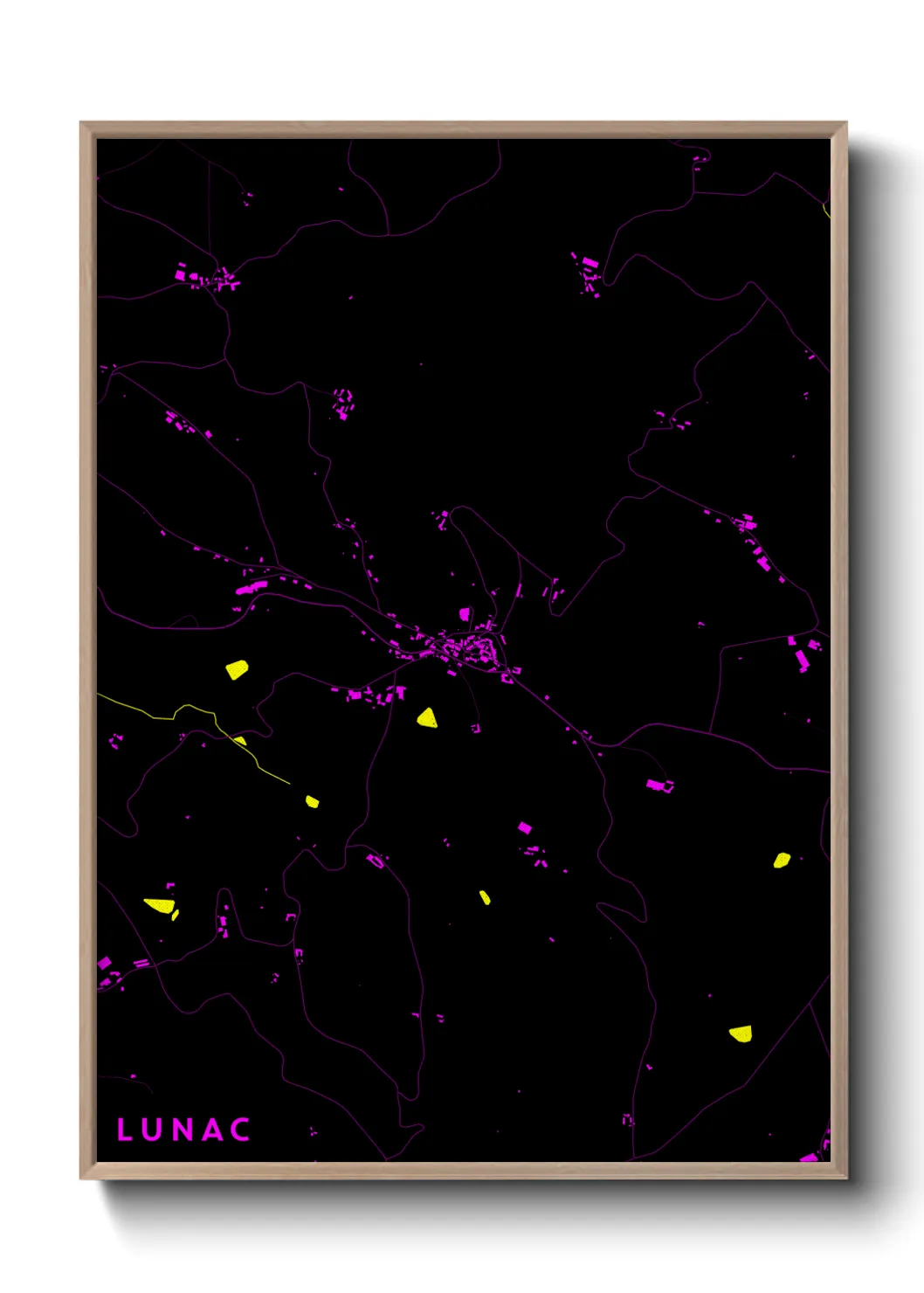 Une affiche de carte sur Lunac