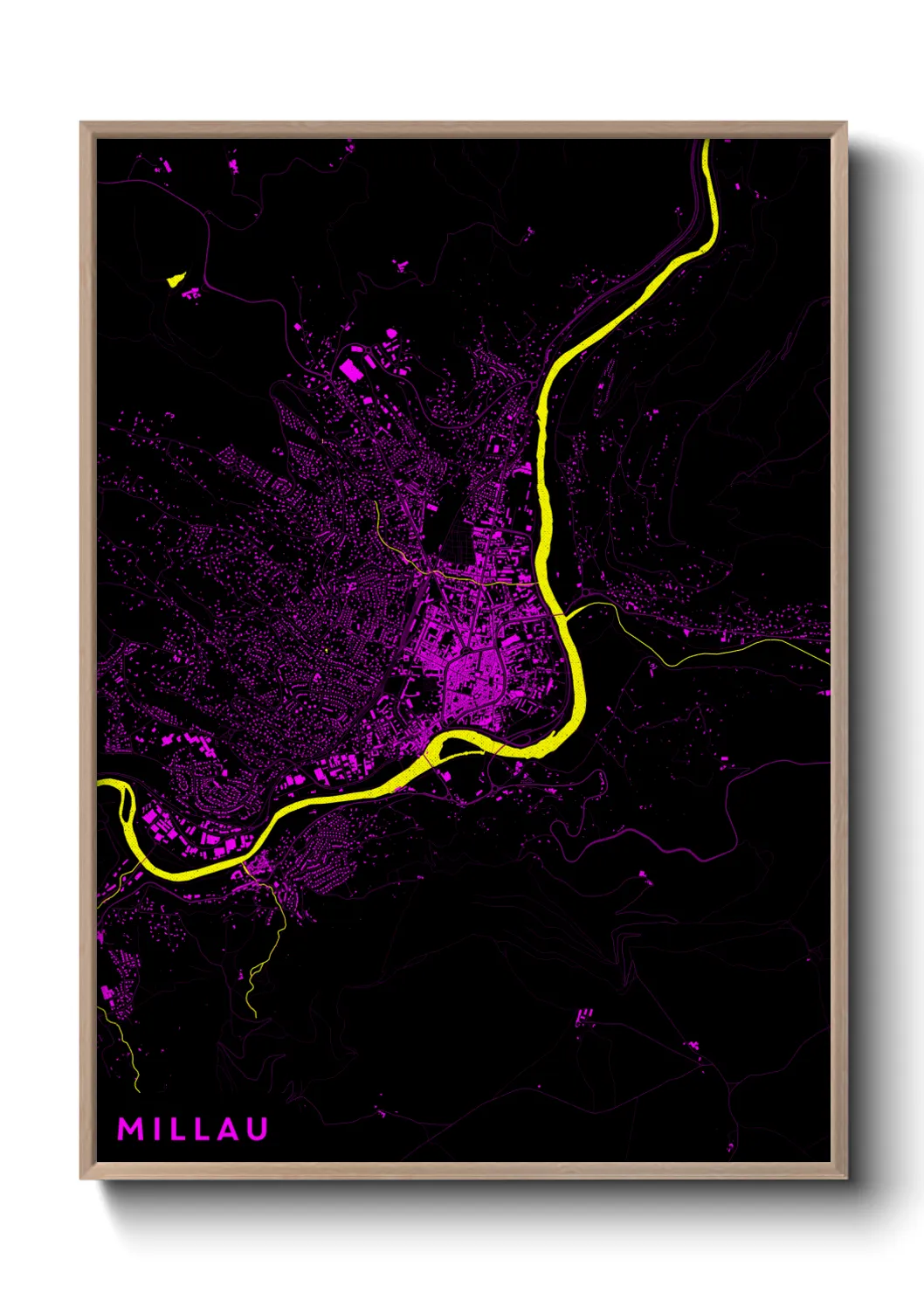 Une affiche de carte sur Millau