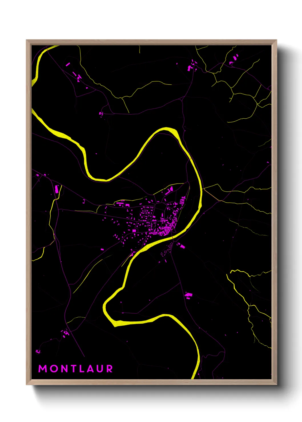 Une affiche de carte sur Montlaur
