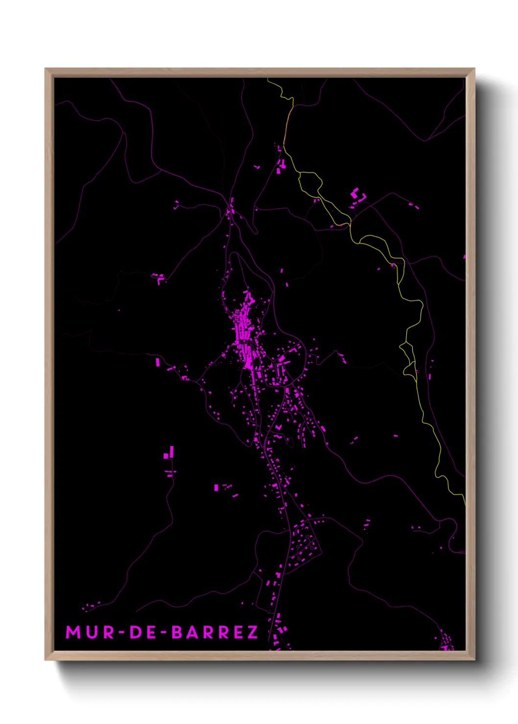 Une affiche de carte sur Mur-de-Barrez