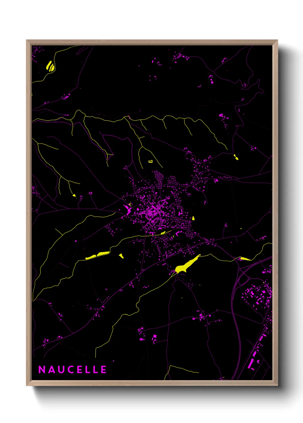 Une affiche de carte sur Naucelle