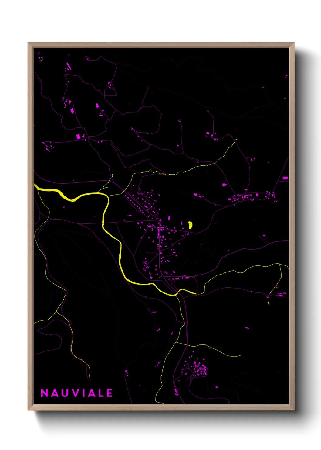 Une affiche de carte sur Nauviale