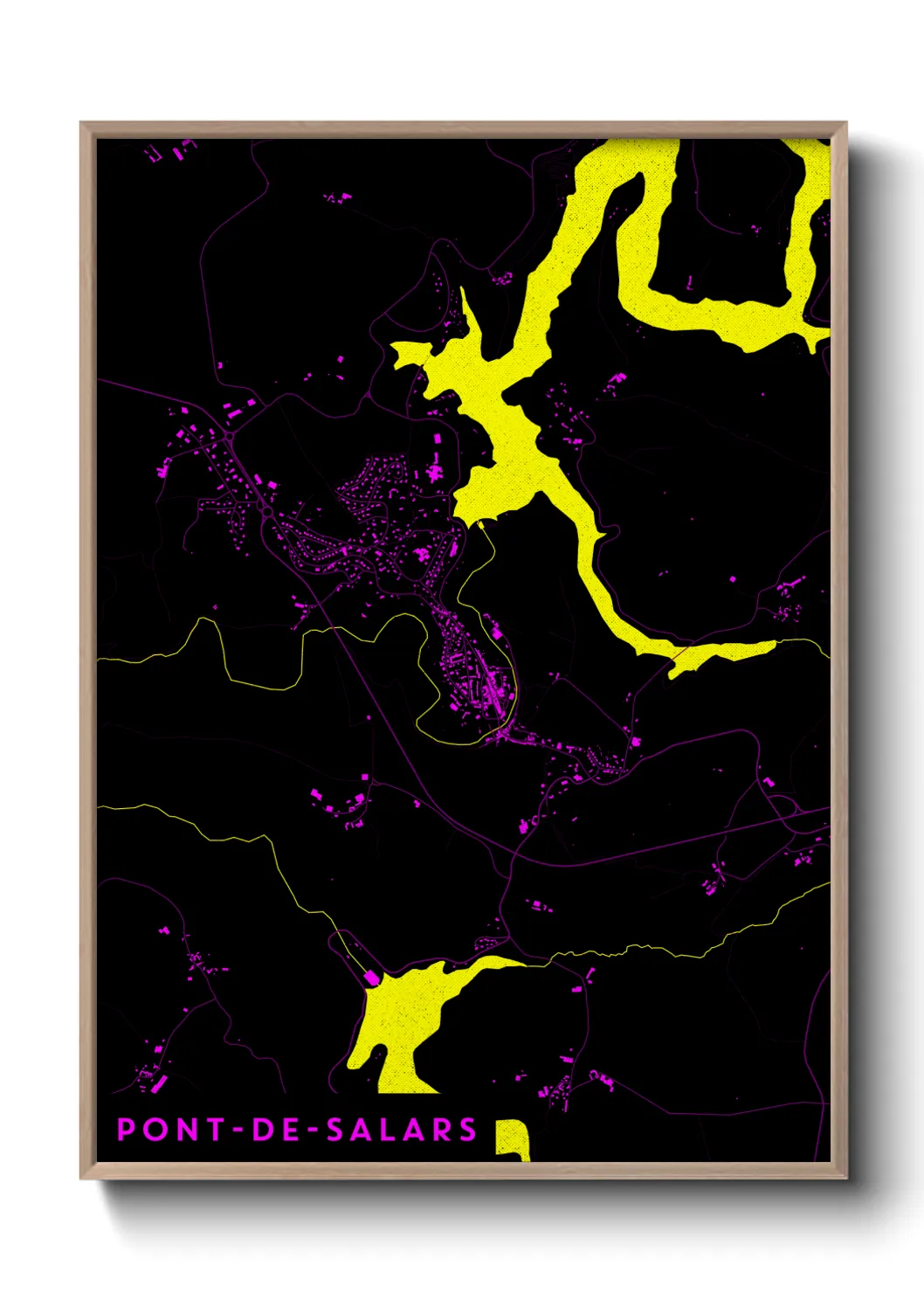 Une affiche de carte sur Pont-de-Salars