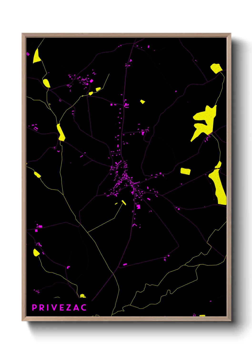 Une affiche de carte sur Privezac