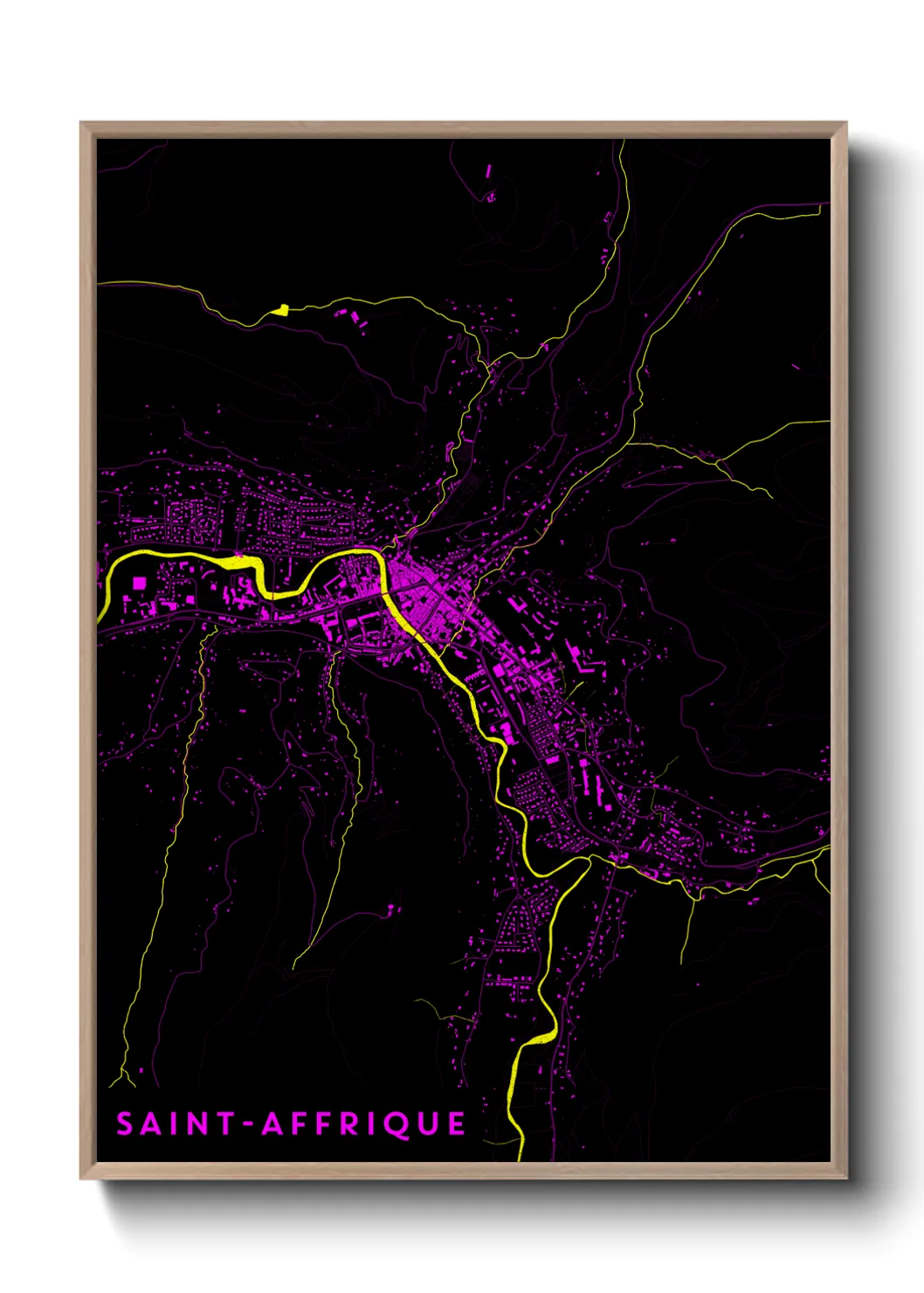 Une affiche de carte sur Saint-Affrique