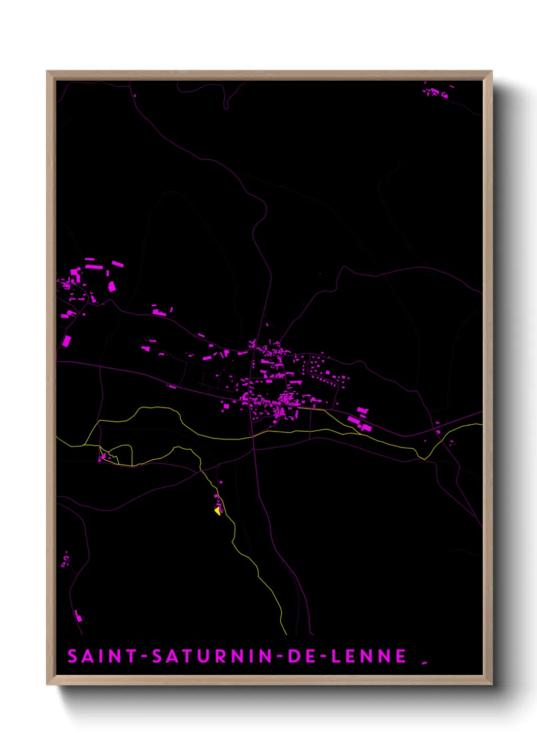 Une affiche de carte sur Saint-Saturnin-de-Lenne