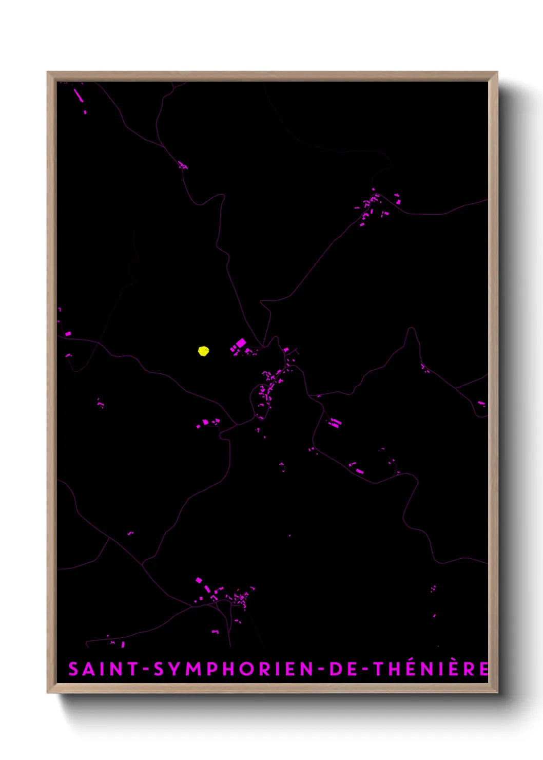 Une affiche de carte sur Saint-Symphorien-de-Thénières