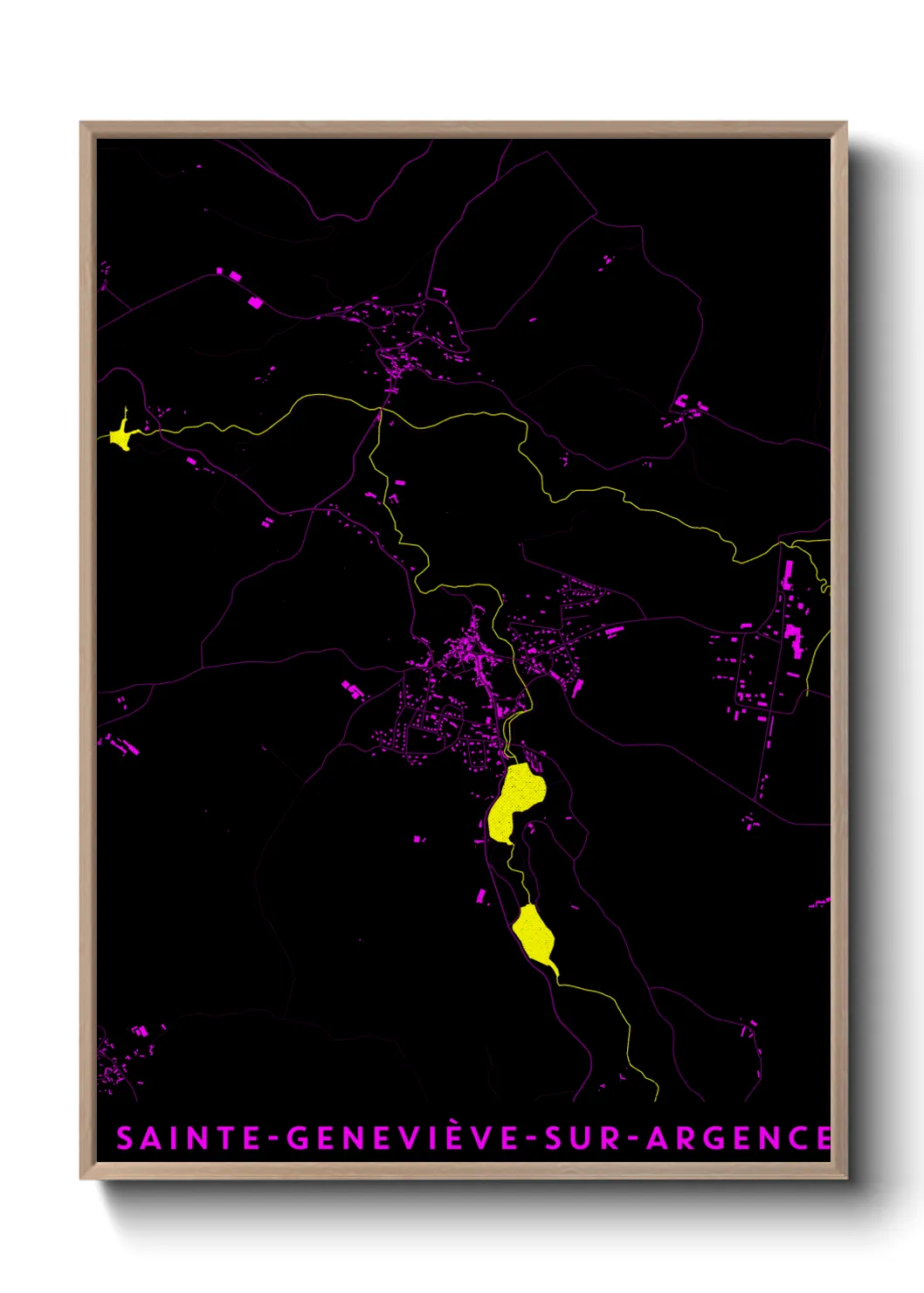 Une affiche de carte sur Sainte-Geneviève-sur-Argence