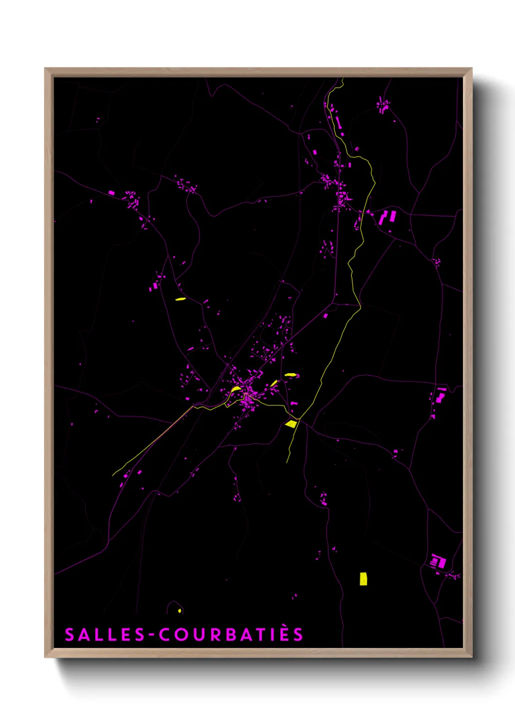 Une affiche de carte sur Salles-Courbatiès