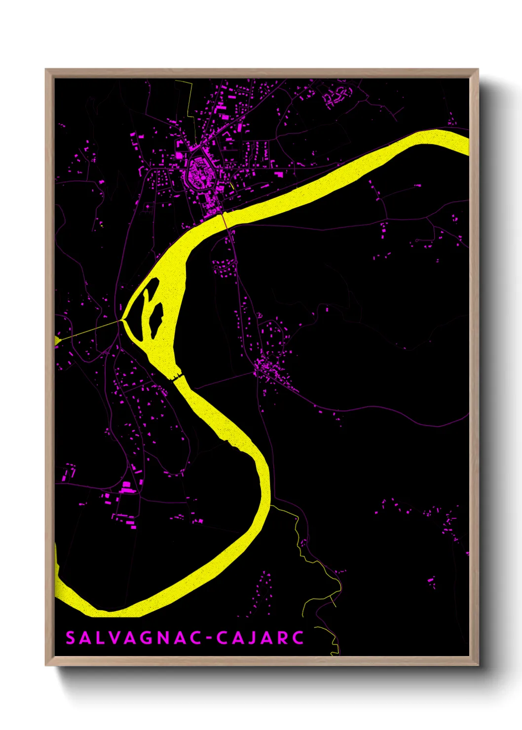 Une affiche de carte sur Salvagnac-Cajarc