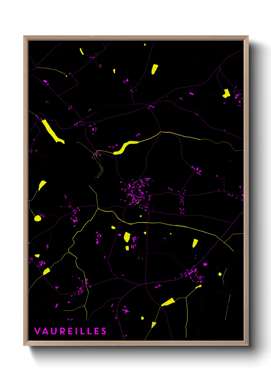 Une affiche de carte sur Vaureilles