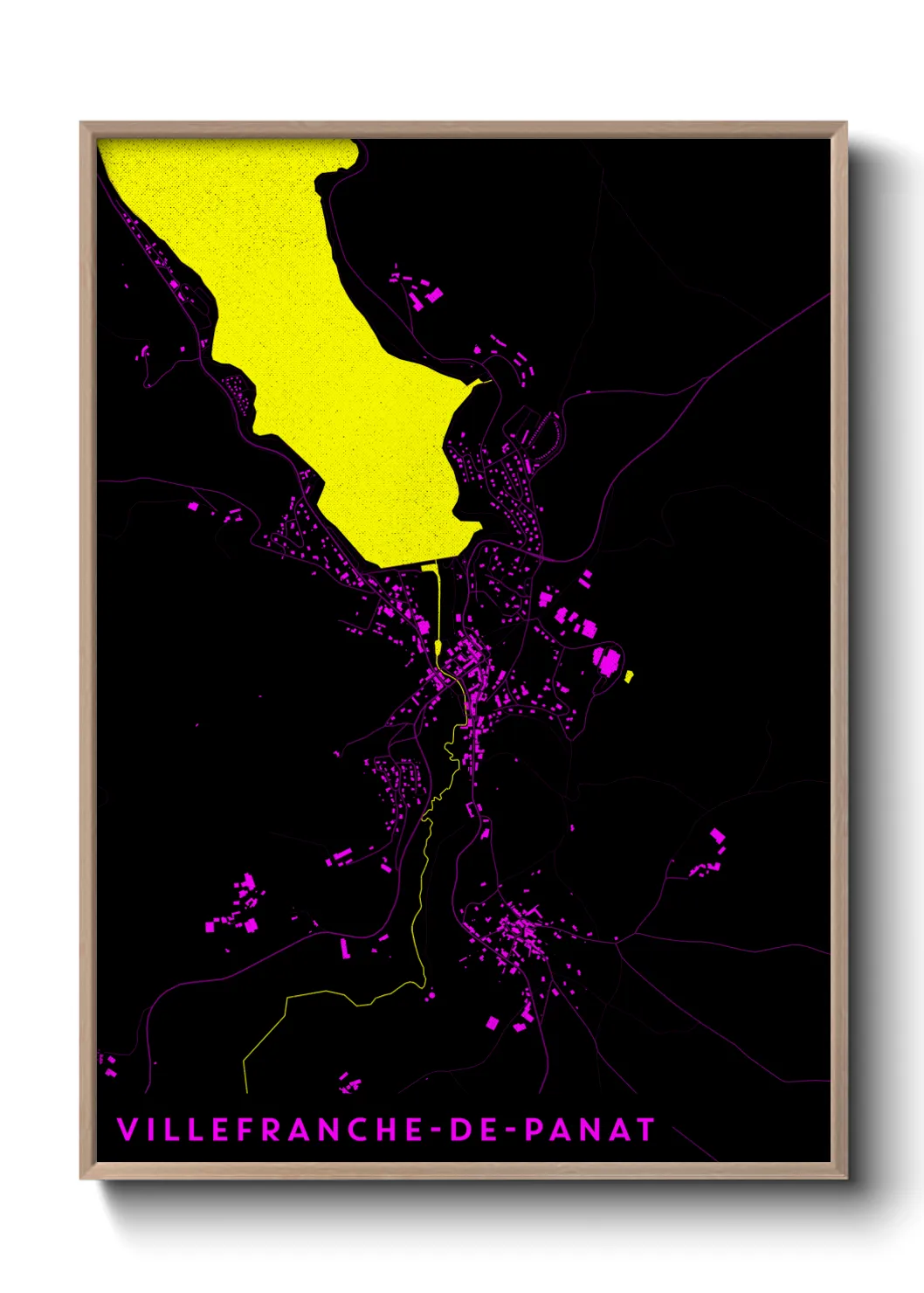 Une affiche de carte sur Villefranche-de-Panat