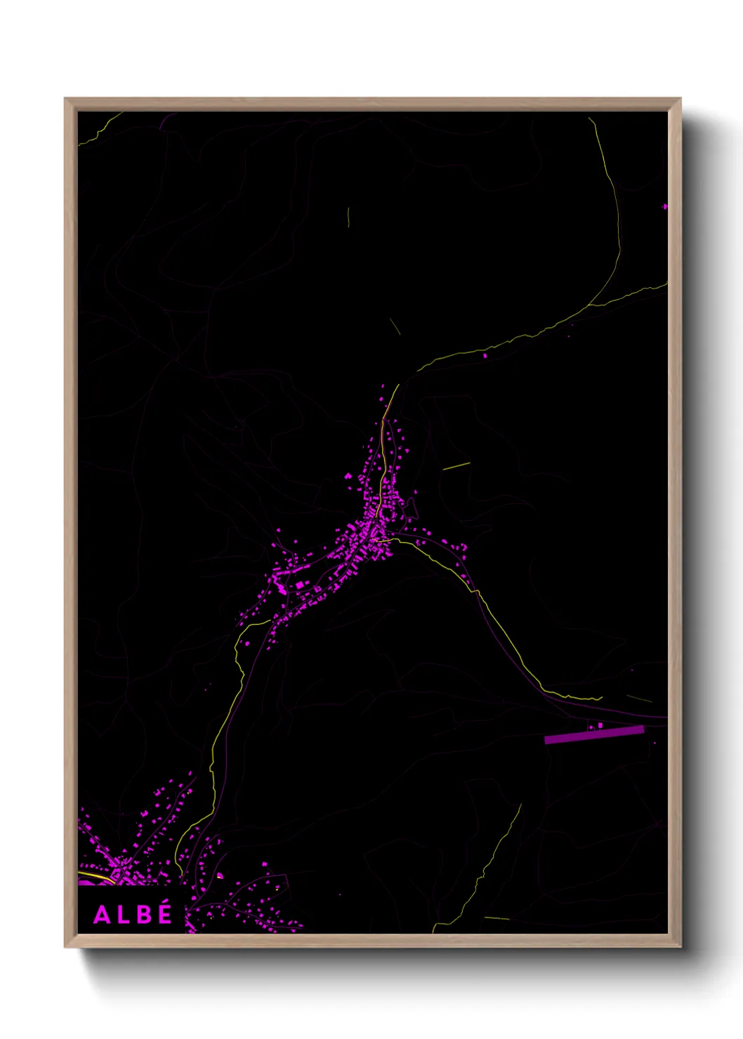 Une affiche de carte sur Albé