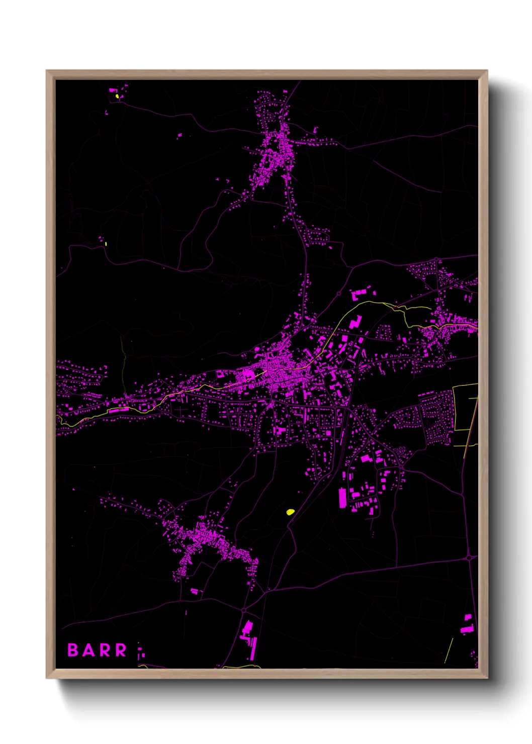 Une affiche de carte sur Barr